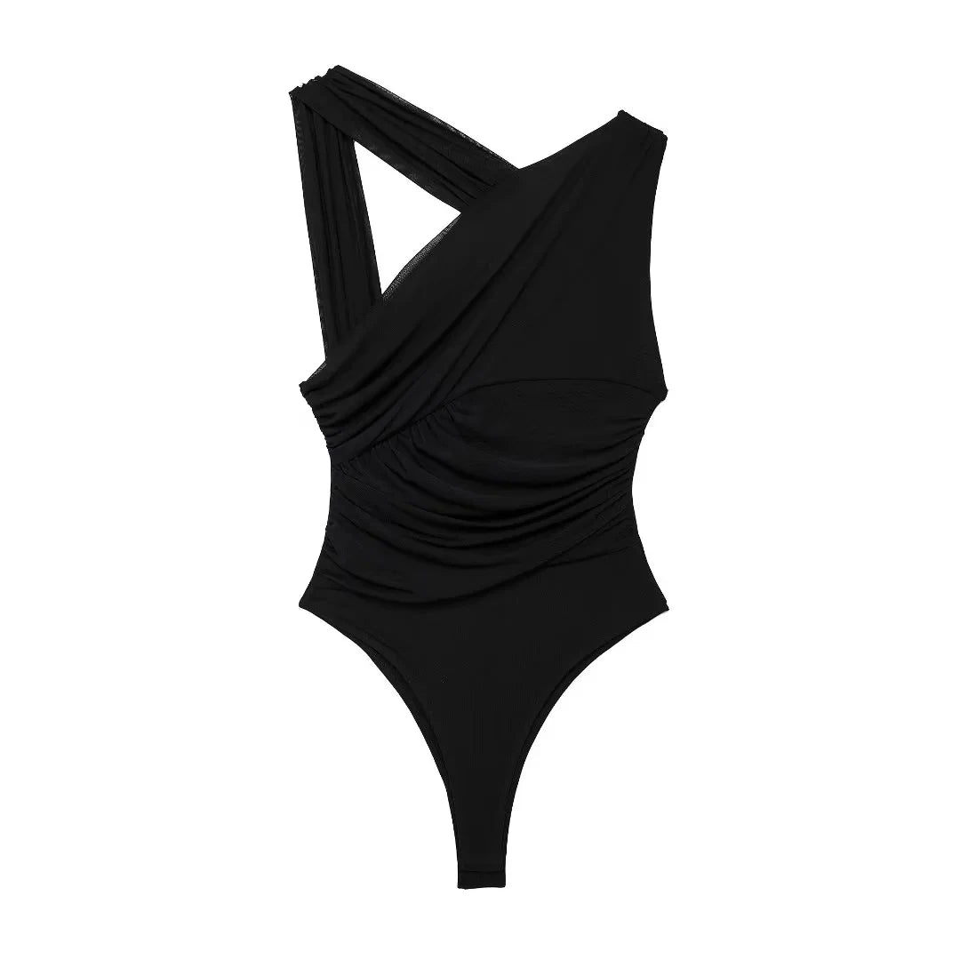Women’s Asymmetric Jumpsuit  Slant Collar - Amazing G