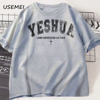 Vintage Yeshua Tshirt Christian Yeshua T Shirt Religious Aesthetic Faith Clothing Jesus Bible Verse T-shirt Men Women Clothing