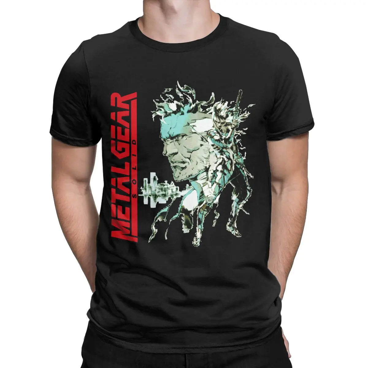 Metal Gear Solid 3 Snake &amp; Raiden Graphic T-Shirt | Cotton Casual Game Tee