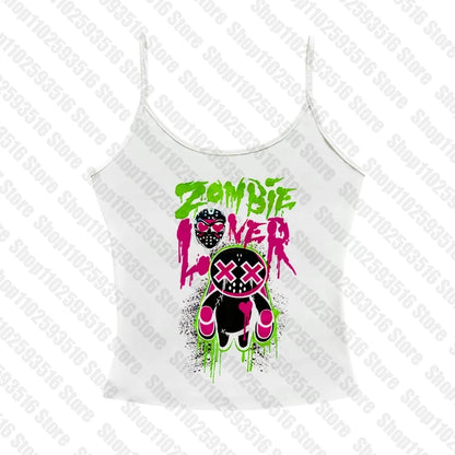 Y2K Anime Letter Crop Top for Women
