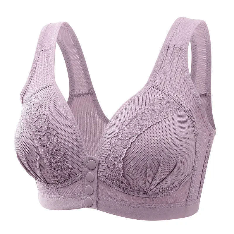 Gathering Breathable Mom Bras | Front Button, Wire-Free, Comfort Fit