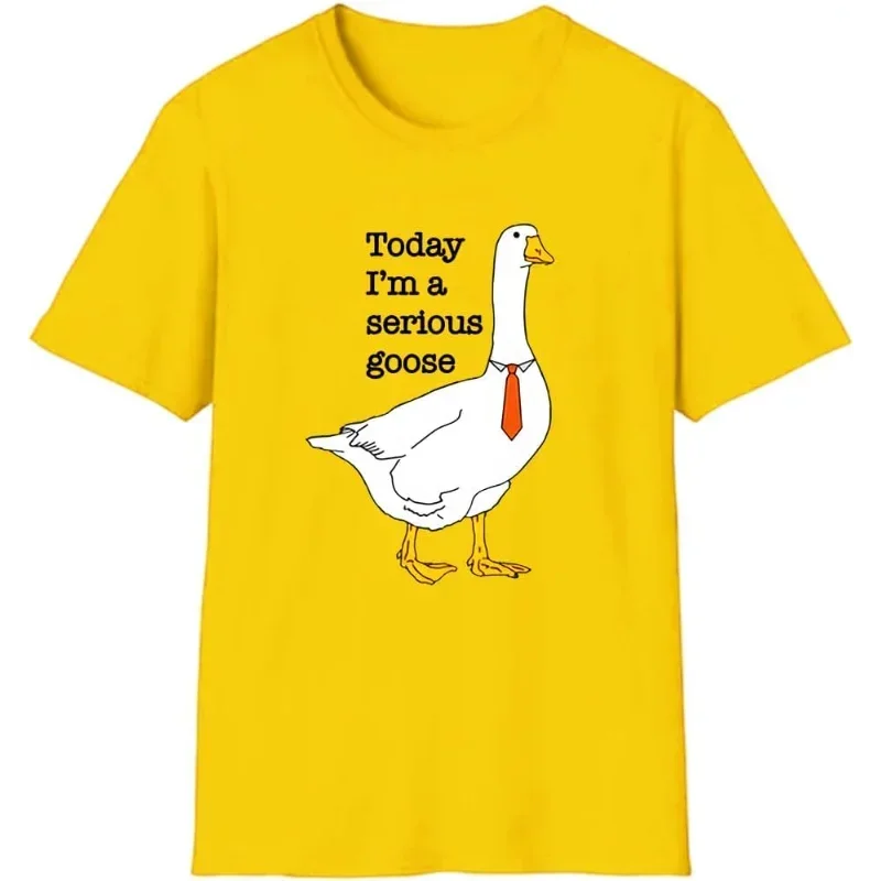 Today I’m A Serious Goose Funny Women’s T-Shirt | Cartoon Graphic Casual Summer Tee