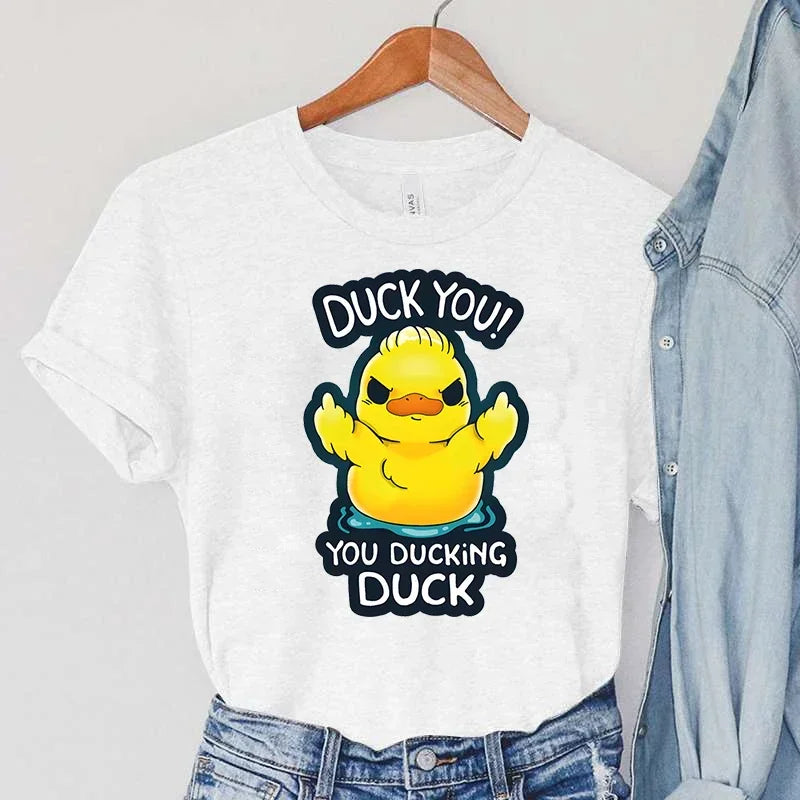 DUCK YOU! Cartoon Graphic Women&
