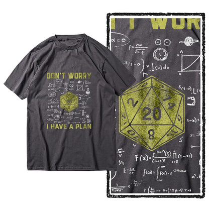 Dungeon Dragon “I Have a Plan” D20 Graphic T-Shirt | RPG Streetwear Tee