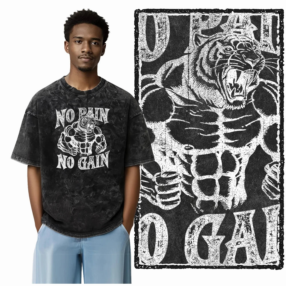 Bodybuilding Acid-Washed Graphic T-Shirt | Vintage Streetwear Unisex Tee