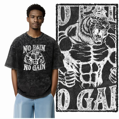 Bodybuilding Acid-Washed Graphic T-Shirt | Vintage Streetwear Unisex Tee