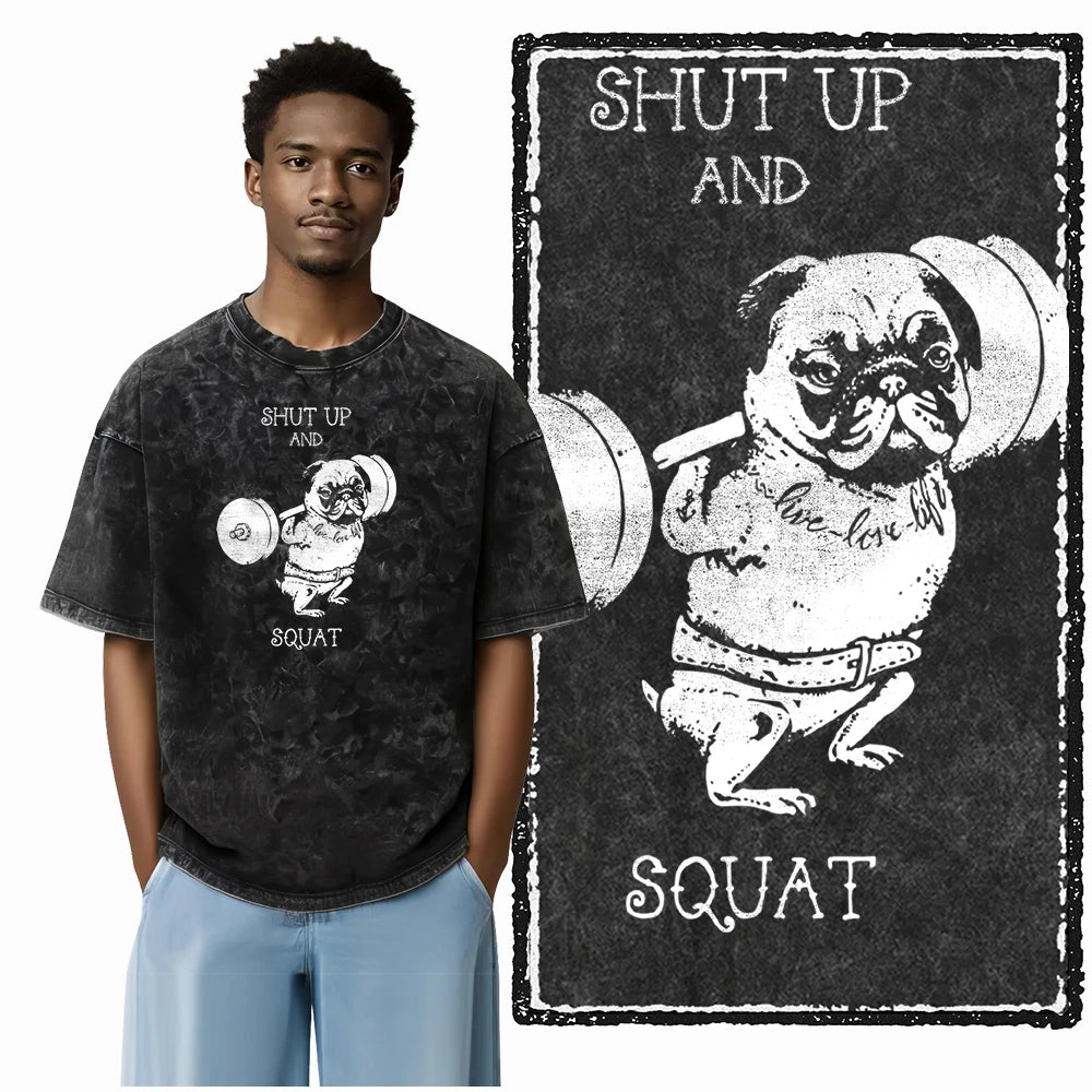 Bodybuilding Acid-Washed Graphic T-Shirt | Vintage Streetwear Unisex Tee