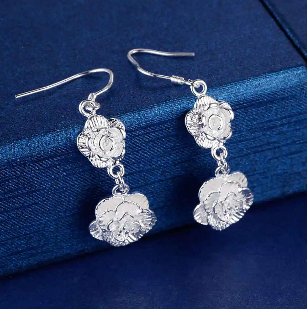 Sterling Silver Heart Stud Earrings for Women
