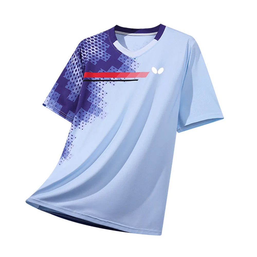 Summer Butterfly Table Tennis Training T-Shirt | Quick-Dry Breathable Sports Tee