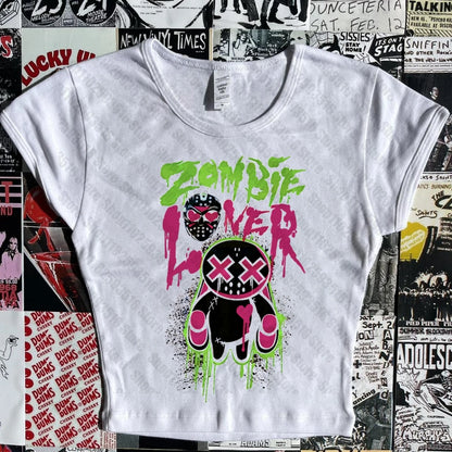 Y2K Anime Letter Crop Top for Women