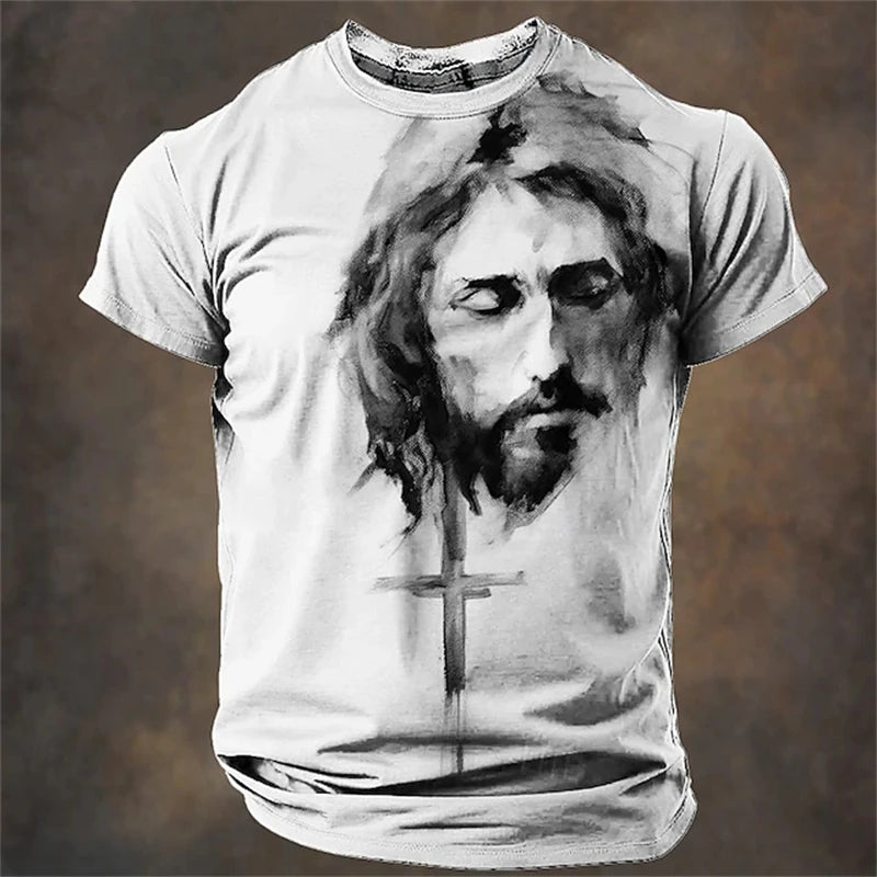 3D Printed Jesus Graphic T-Shirt