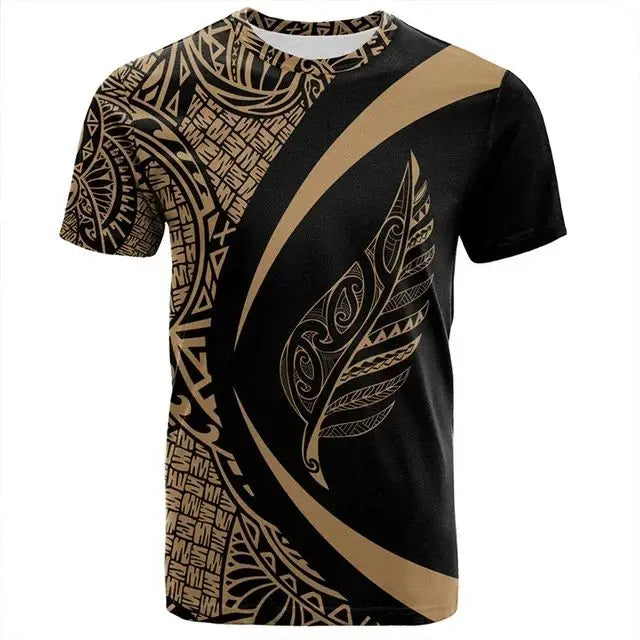 New Zealand Men’s 3D Printed Rugby T-Shirt | Quick-Dry Sports Tee