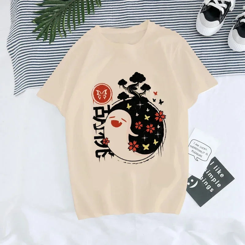 Genshin Impact Kawaii Graphic T-Shirt | Harajuku Anime Tee for Women