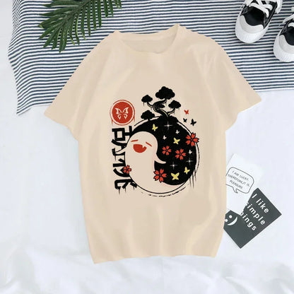 Genshin Impact Kawaii Graphic T-Shirt | Harajuku Anime Tee for Women