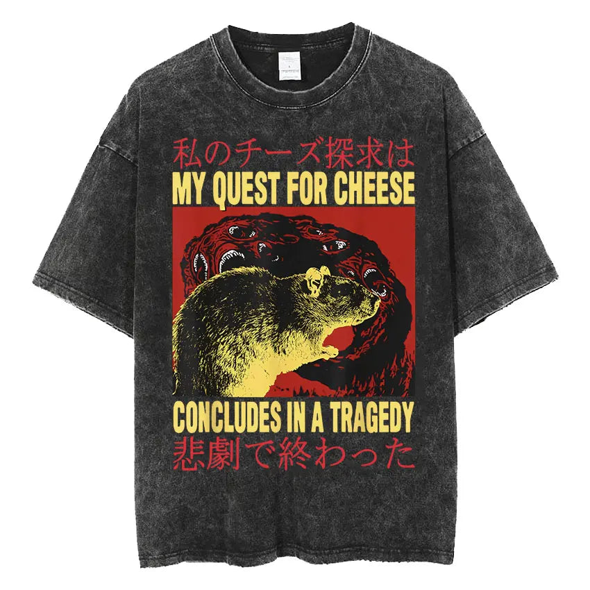 Retro Frog Print Oversized T-Shirt | Funny Japanese Style Tee