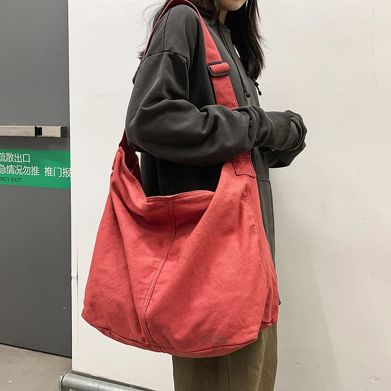 Women’s Canvas Large-Capacity Shoulder & Crossbody Bag