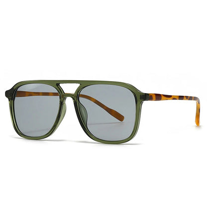 Retro Double Bridge Square Sunglasses – Fashion Gradient UV400 Shades