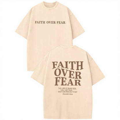 BANGELY Faith Over Fear Shirt Men Graphic Shirts Oversized Workout Gym Jesus Christian Religious Tees Fashion Short Sleeve Tops