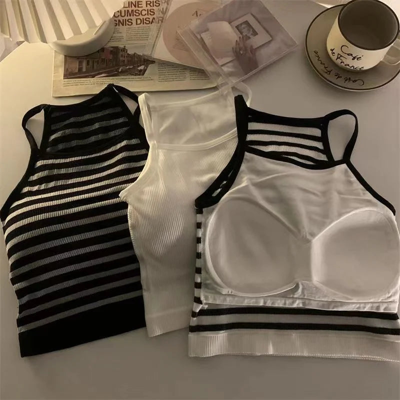 Korean Version Women’s Striped Tank Top