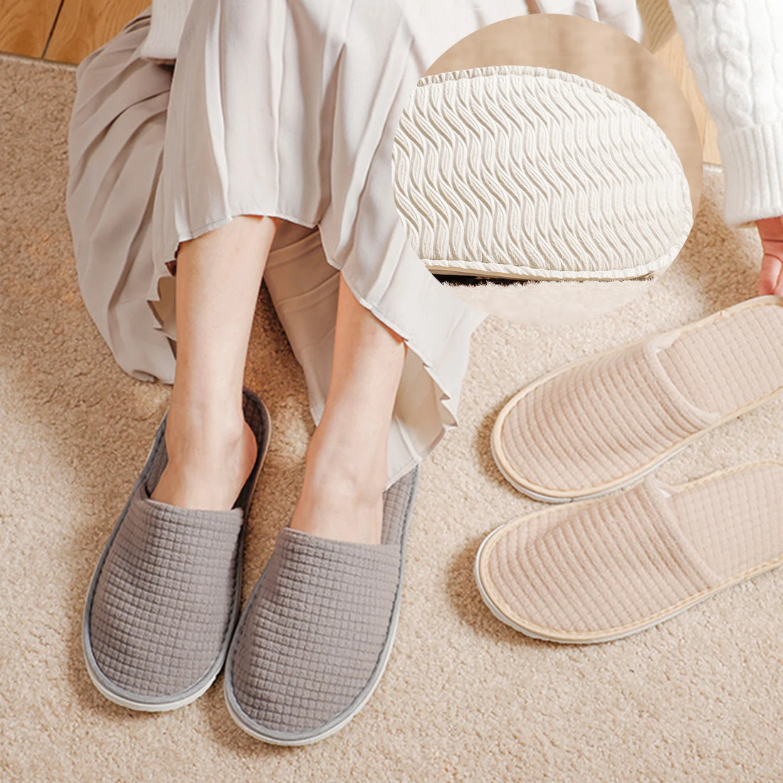 1 Pair Unisex Disposable Slippers