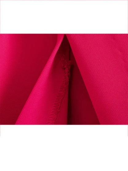 Rose Red Cut-Out Midi Evening Dress