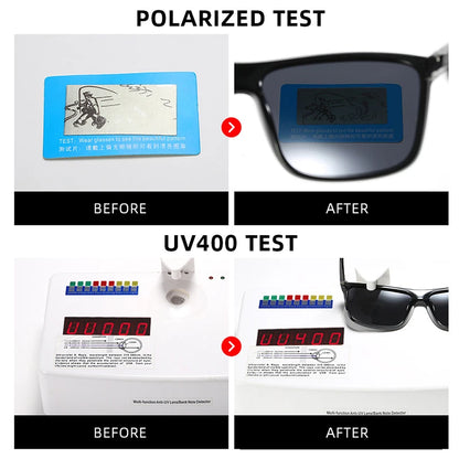 Classic Black Square Polarized Sunglasses for Men