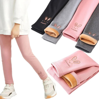 Girls Thermal Leggings – Bunny Print Winter Tights