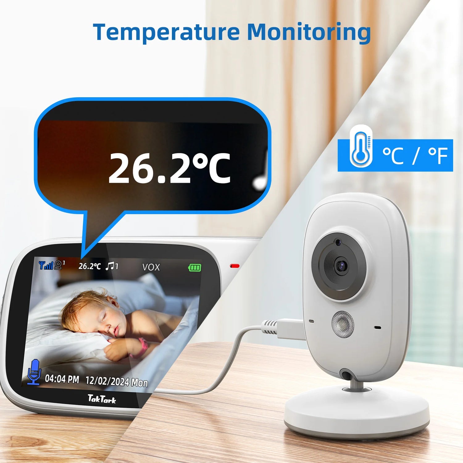 TakTark 3.2 Inch Wireless Video Baby Monitor