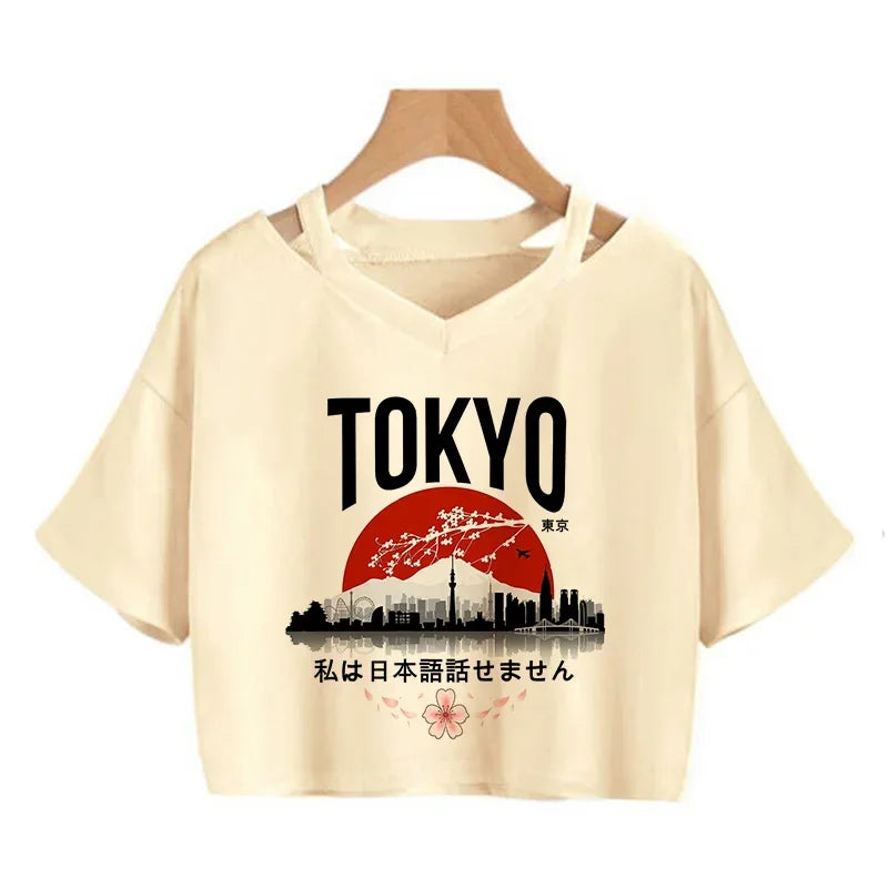 Y2K Graphic Cropped T-Shirt for Women | Harajuku Gothic Korean Style Tee