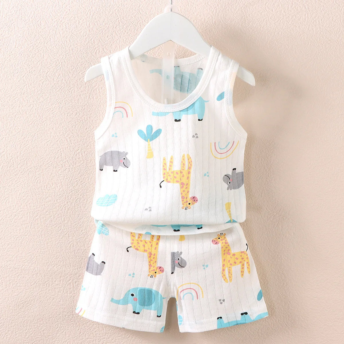 Kids Summer Vest &amp; Shorts Set – Cartoon Sleeveless Outfit