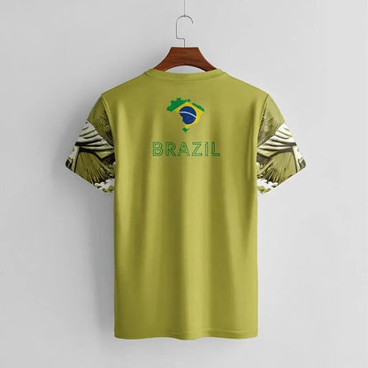 Brazil Jesus Print Soccer Jersey| Breathable Quick-Dry Football Training T-Shirt
