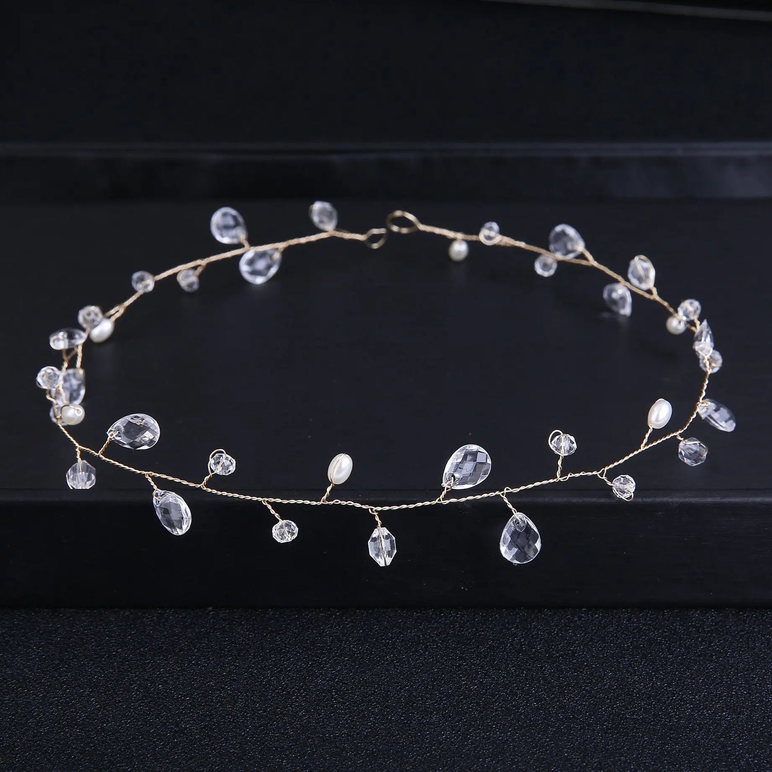 Elegant Crystal &amp; Pearl Bridal Headband for Women