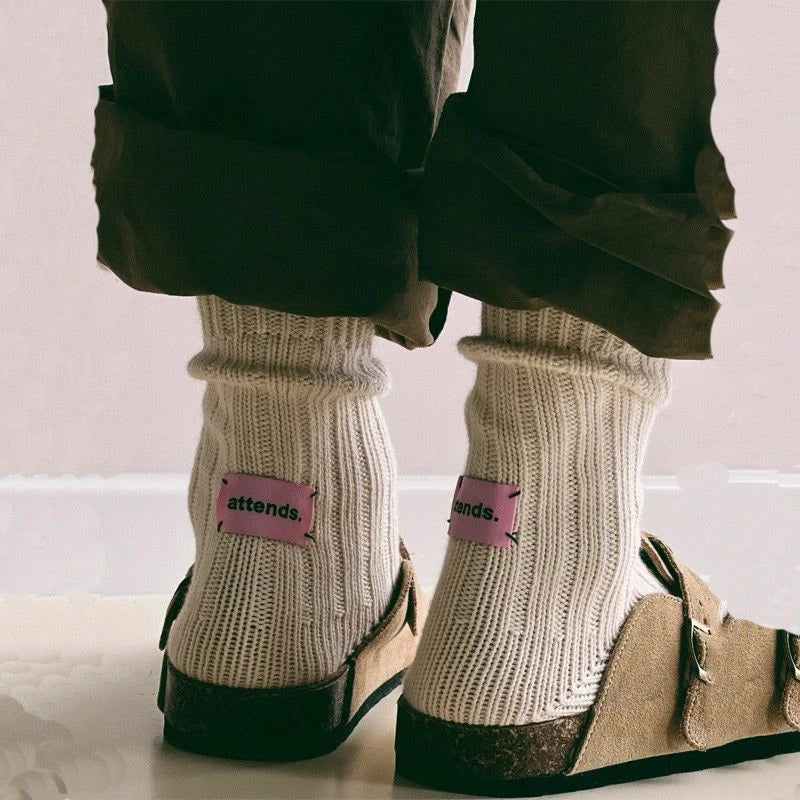 Korean Knitted Middle Tube Cotton Socks