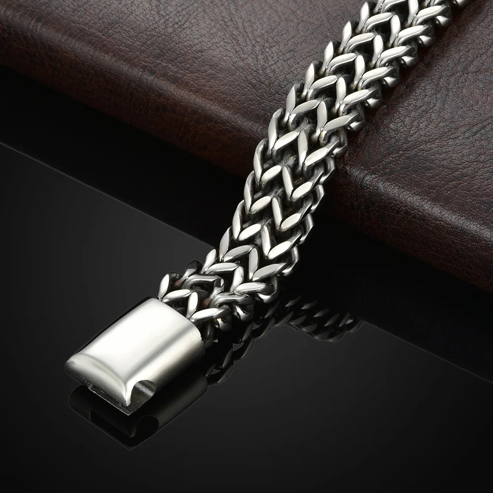 Stainless Steel Braided Fish Scale Bracelet