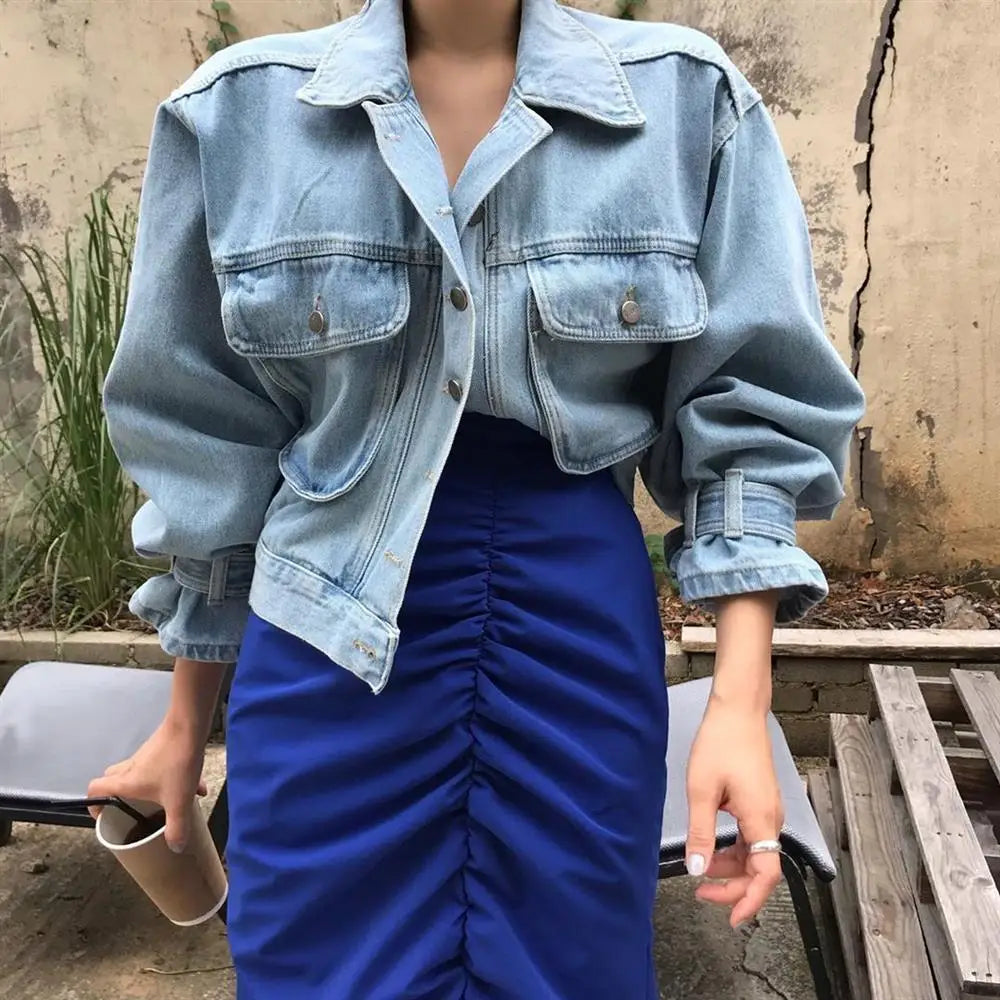 Coats Jackets Women Top 2022 Sexy Puff Long Sleeve Y2k Clothes Cropped Jacket Streetwear Women&