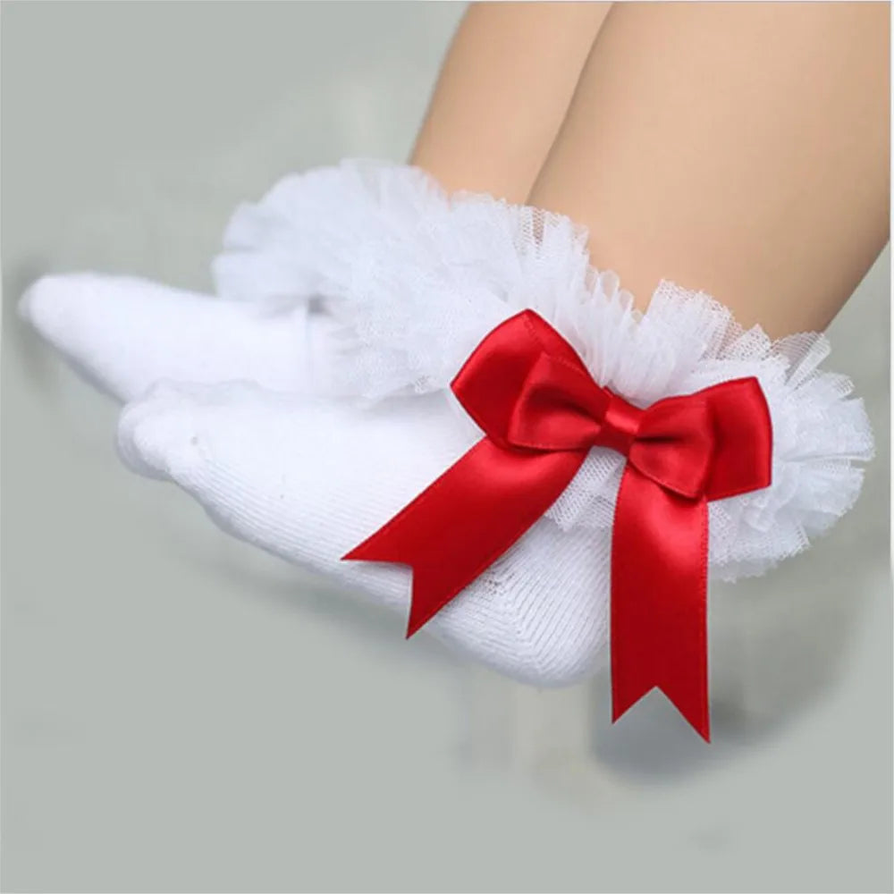 Princess Tutu Lace Ruffle Ankle Socks for Girls (0–6Y)