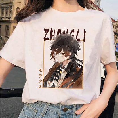 Women’s Genshin Impact Zhong Li T-Shirt | Cartoon Streetwear Tee