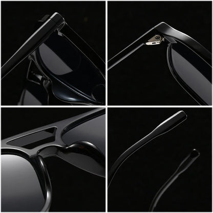 Retro Double Bridge Square Sunglasses – Fashion Gradient UV400 Shades