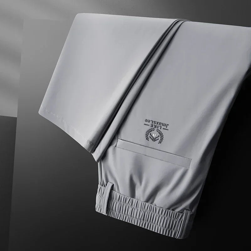 Men’s High-Stretch Straight Pants – Summer Luxury
