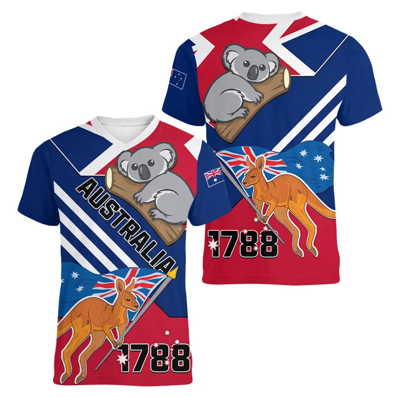 Australia Kangaroo 3D Printed T-Shirt | Unisex Sports Casual Summer Tee