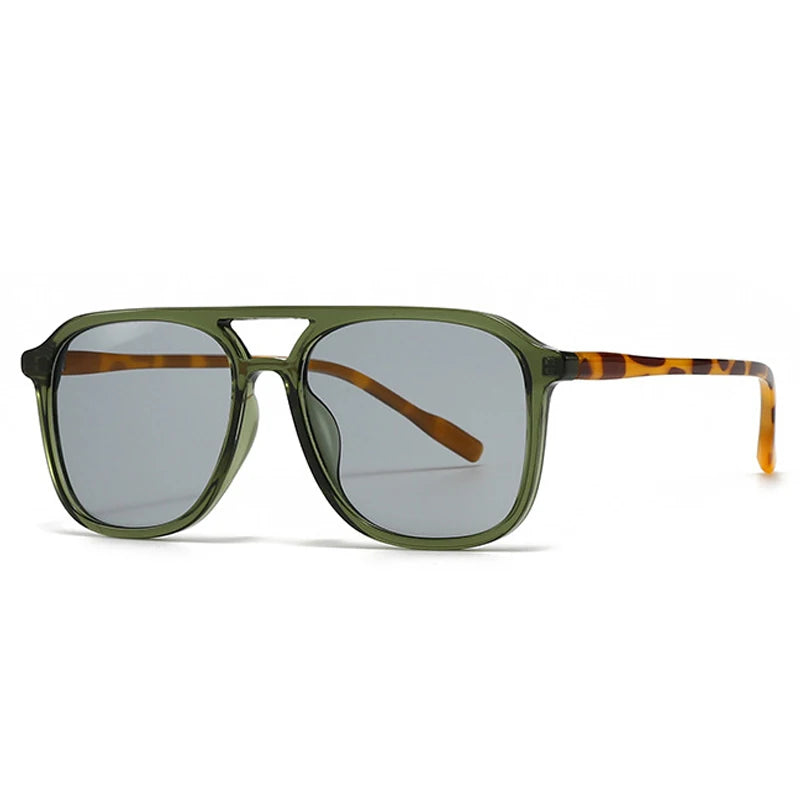 Retro Double Bridge Square Sunglasses – Fashion Gradient UV400 Shades