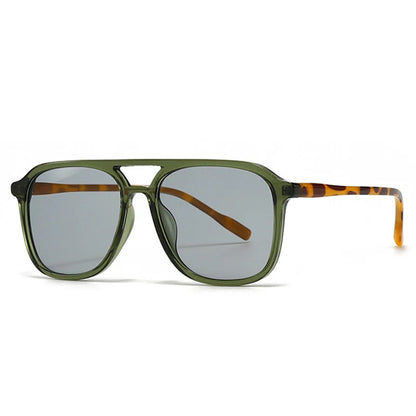 Retro Double Bridge Square Sunglasses – Fashion Gradient UV400 Shades