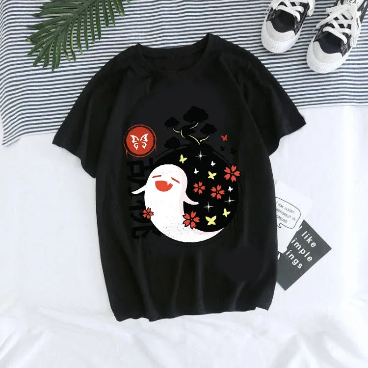 Genshin Impact Kawaii Graphic T-Shirt | Harajuku Anime Tee for Women