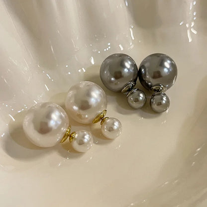 Elegant Simulated Big Pearl Stud Earrings for Women
