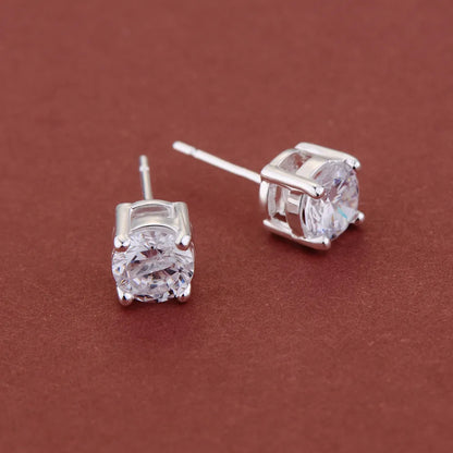 Sterling Silver Heart Stud Earrings for Women