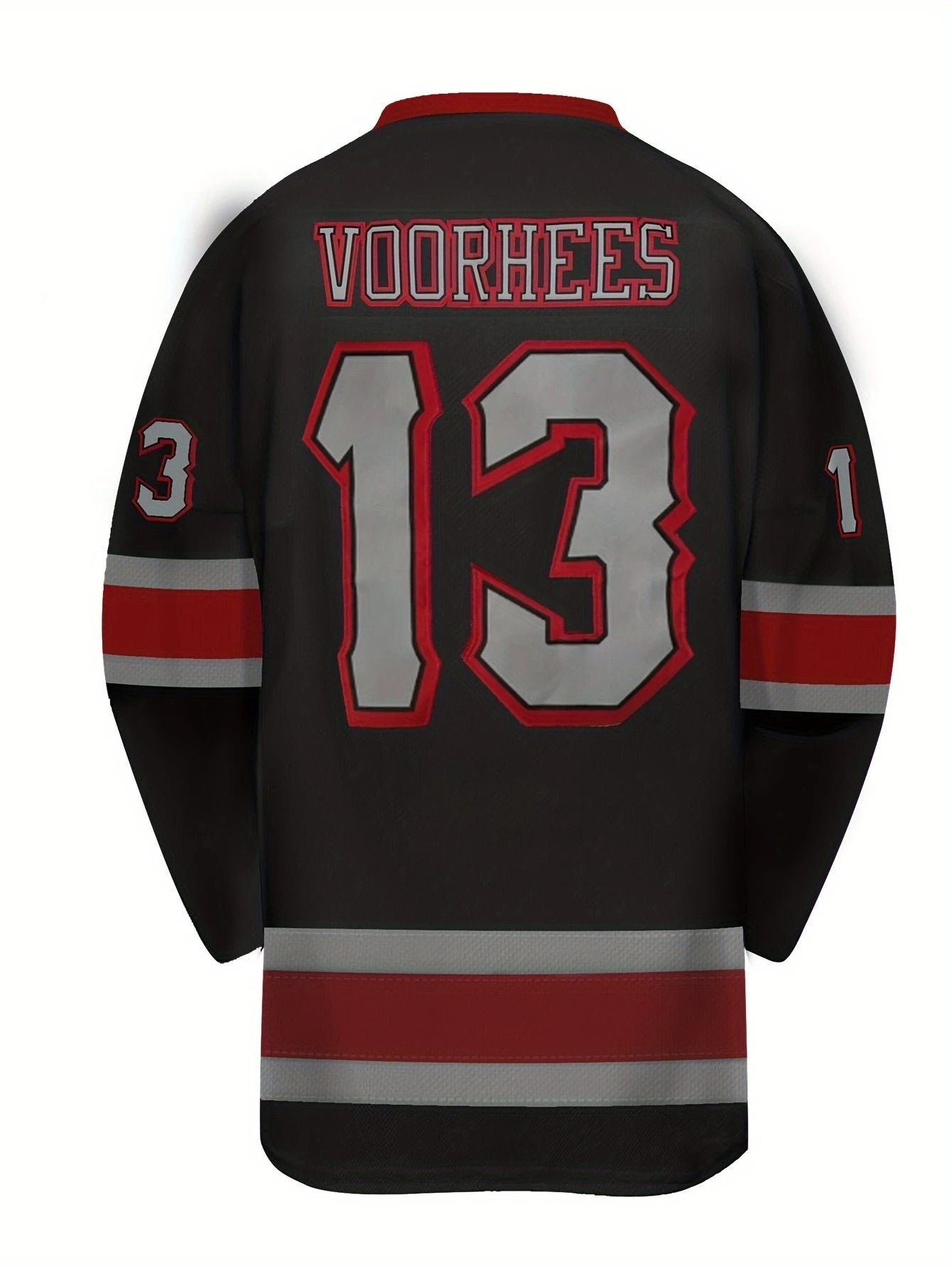 Horror Hockey Jersey “Voorhees 13” | Jason Mask Graphic Unisex Long Sleeve Sports Jersey