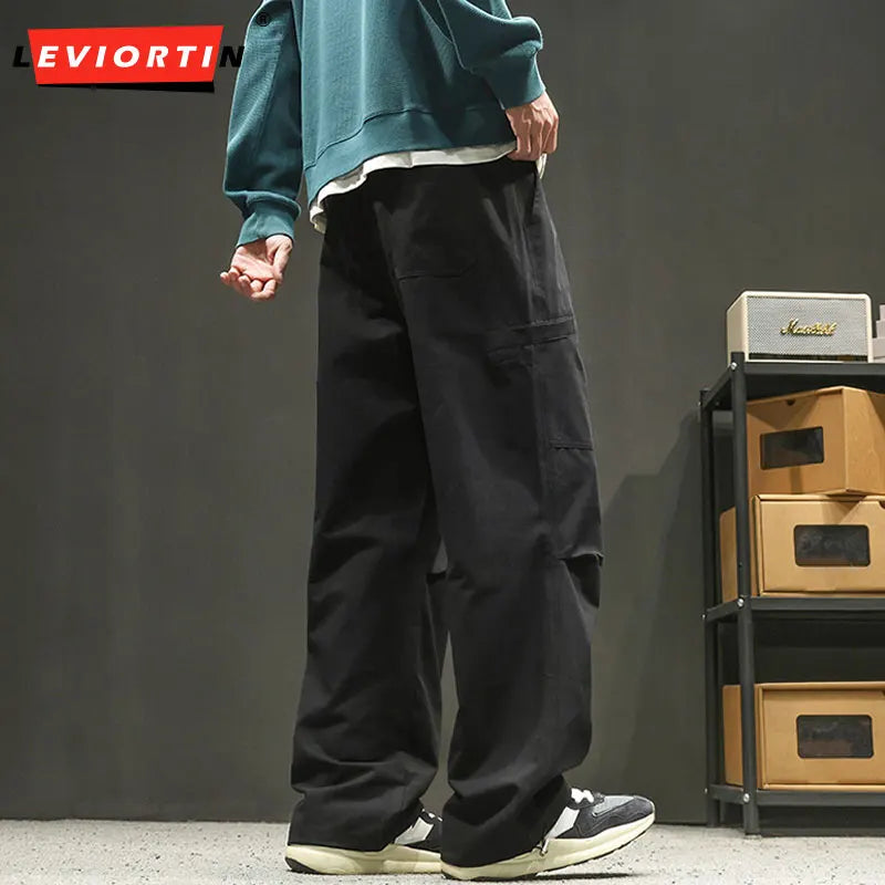 Oversized Streetwear Joggers with Drop-Crotch &amp; Straight Leg