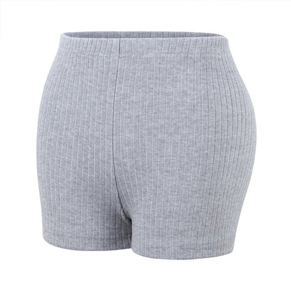 Women’s High-Waist A-Line Knit Shorts | Slim Sports &amp; Casual Wear