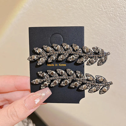 Elegant Rhinestone Sparkling Wheat Hair Clips for Women