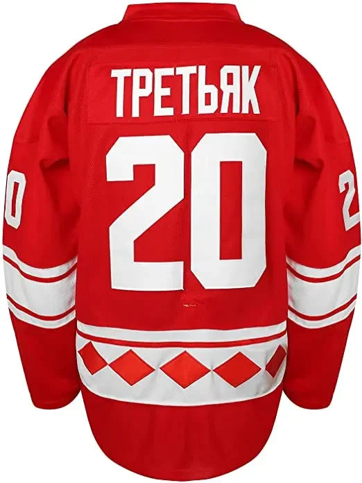 1980 USSR CCCP Red Ice Hockey Jersey | Tretiak Vintage Hockey Sweater